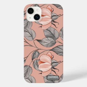 Elegant Feminins Söt rosa och grått-blomma