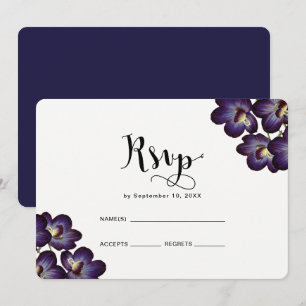 Elegant Feminint Lila Blommigt RSVP Bröllop Inbjudningar