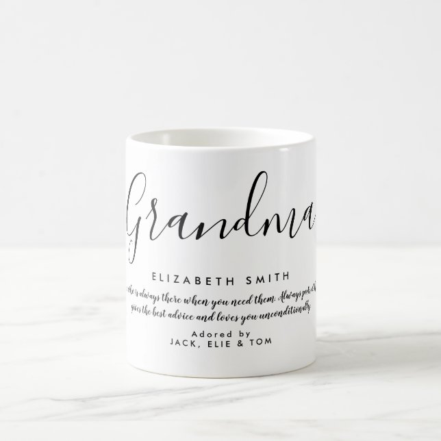 Elegant Feminint Skript Mormor Citat Kaffemugg (Center)