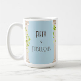 Elegant Femtio Fabulous Birthday Greece Theme Blue Kaffemugg
