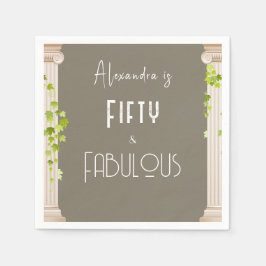 Elegant Femtio Fabulous Birthday Grekiska teme Bro Pappersservett