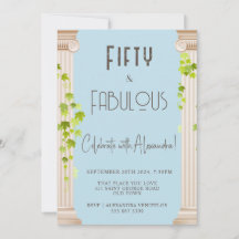 Elegant Femtio Fabulous Greece Theme Blue Birthday