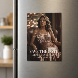 Elegant femtio och fantastisk foto Spara datum Magnetisk Inbjudningskort
