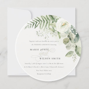 Elegant Fern Eucalyptus Greenery Foliage Bröllop Inbjudningar