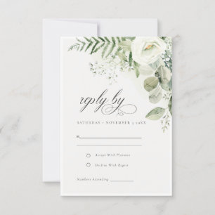 Elegant Fern Eucalyptus Greenery Foliage Bröllop OSA Kort