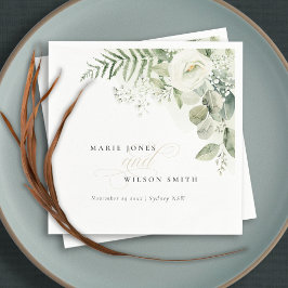 Elegant Fern Eucalyptus Greenery Foliage Bröllop Pappersservett