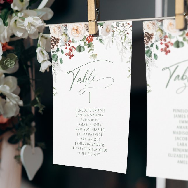 Elegant festiv floral bordskort sittplatsschema (Elegant Festive Floral table number seating chart)