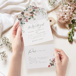 Elegant Festiv Floral Högtidlig Vinterbröllop