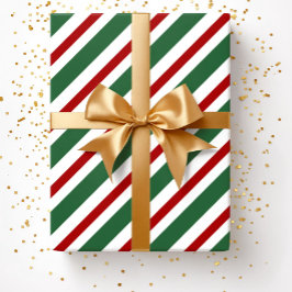 Elegant Festiv Grön Röd Rand Jul Presentpapper