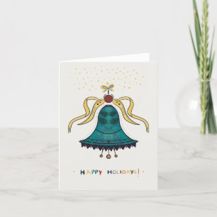 Elegant Festive Bell Mold Hälsning Helgdag Card Tack Kort