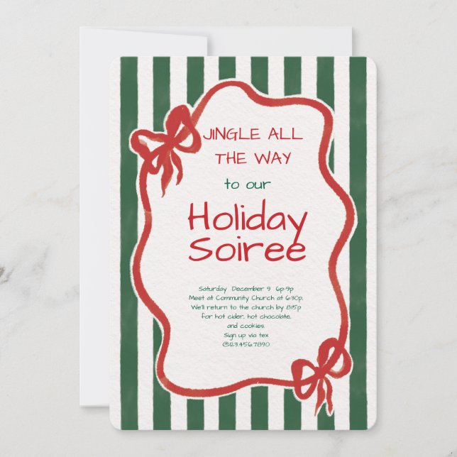 Elegant Festive Christmas Party Invitation Inbjudningar (Framsida)