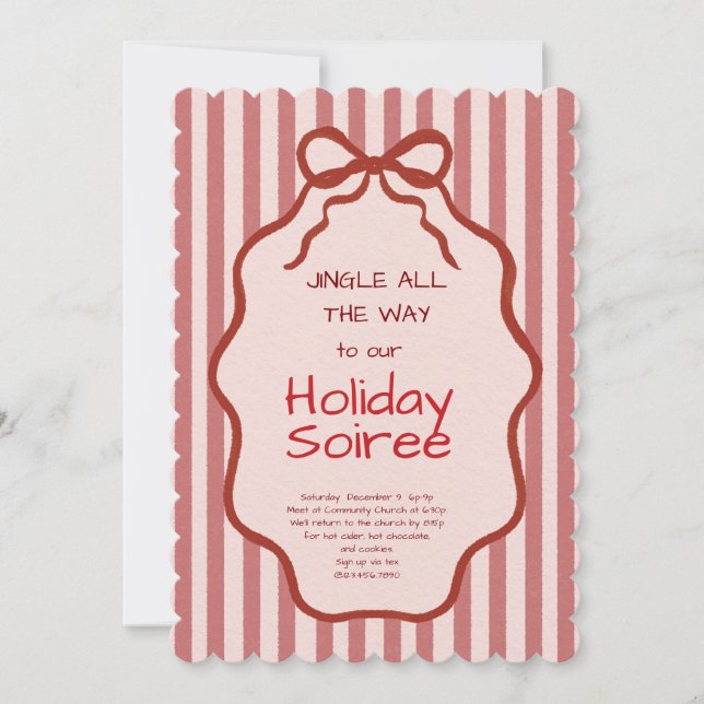 Elegant Festive Christmas Party Invitation Inbjudningar (Framsida)