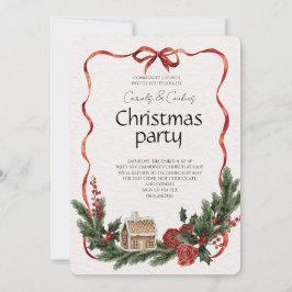 Elegant Festive Christmas Party Invitation Inbjudningar