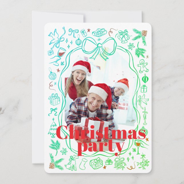 Elegant Festive Christmas Party Invitation Inbjudningar (Framsida)