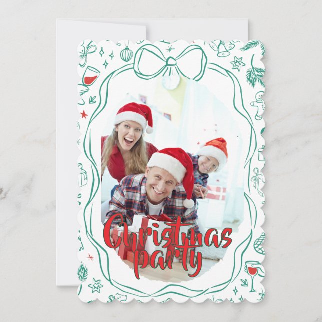 Elegant Festive Christmas Party Invitation Inbjudningar (Framsida)