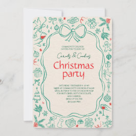 Elegant Festive Christmas Party Invitation Inbjudningar