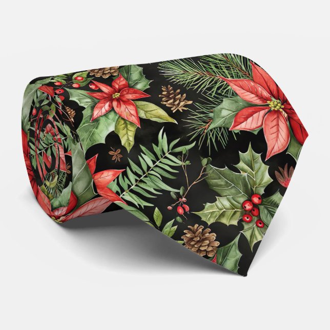 Elegant Festive Christmas poinsettia Pattern Slips (Rullad)