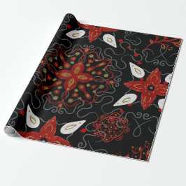 Elegant, festive feel symmetrical floral pattern presentpapper