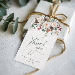 Elegant Festive Floral Holiday thank you favors Presentetikett