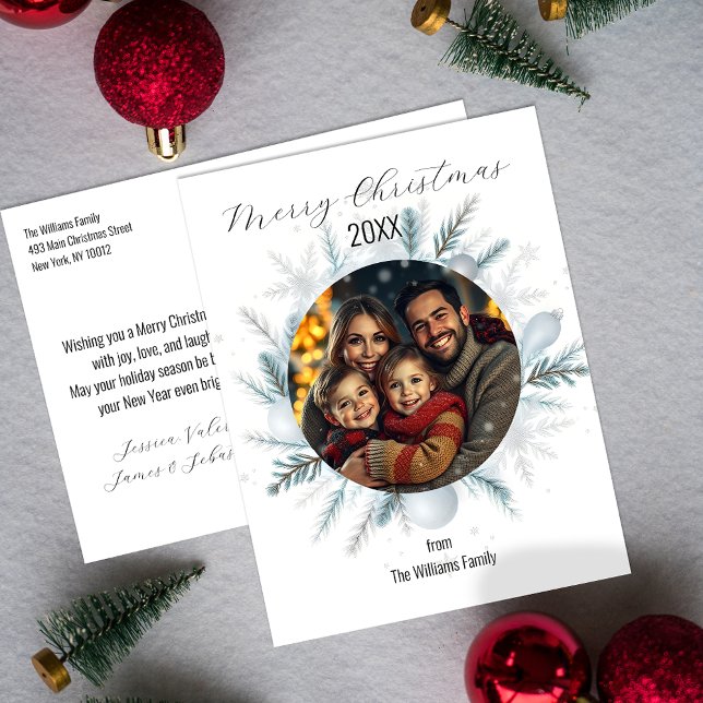 Elegant Festive God Jul Foto-andedräkt Helg Vykort (Skapare uppladdad)