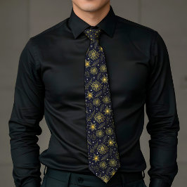 Elegant Festive Gold Accent Lux Aesthetics Necktie Slips