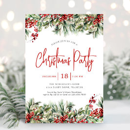 Elegant Festive Greenery Julfest Inbjudningar
