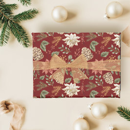 Elegant Festive Helgdag Red Poinsettia Presentpapper