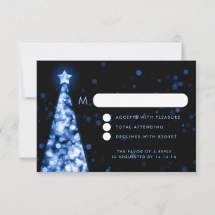 Elegant Festive Julafton Bröllop OSA Blue Kort