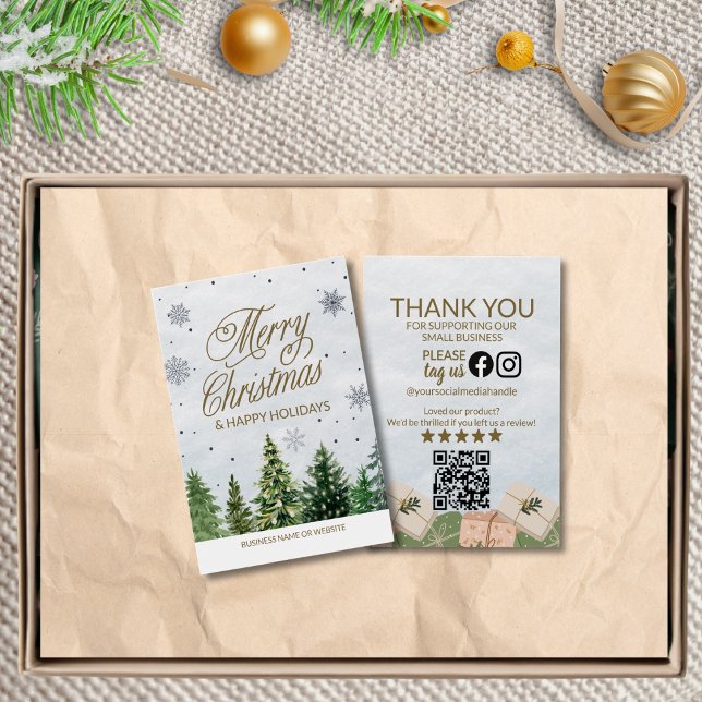 Elegant Festive Julhelg God jul Visitkort (Skapare uppladdad)