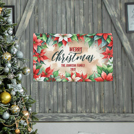 Elegant Festive Red and White Poinsettia jul