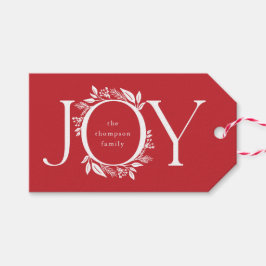Elegant Festive Red Joy Helgdag to and from Presentetikett