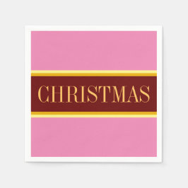 Elegant Festive Rosa Red White CHRISTMAS Rand Pappersservett