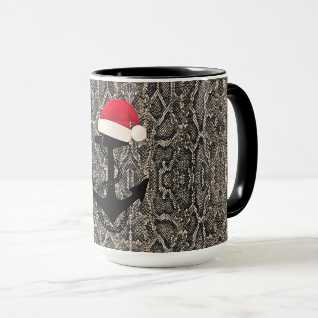 elegant Festive snake skin print with ANCHOR | Mugg (Framsida höger)