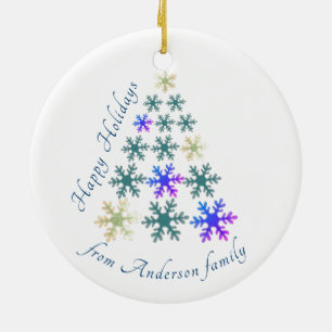 Elegant Festive Snowflake Julgran Helgdag Julgransprydnad Keramik