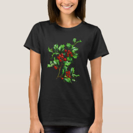 Elegant Festive Vintage jul Holly Berries T Shirt