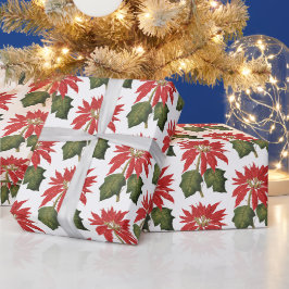 Elegant Festive Vintage Poinsettia Flower Presentpapper
