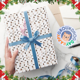 Elegant Festive White and Guld Groundhog Day Presentpapper