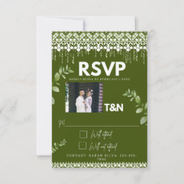 Elegant Fet Forest Grönt Slavic Photo Bröllop OSA Kort