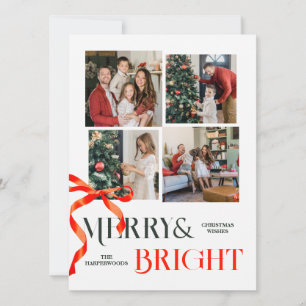 Elegant fet stiltypografi julband familj julkort