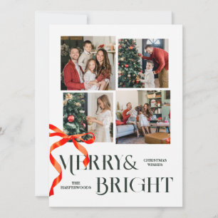 Elegant fet stiltypsnitt julband familj julkort