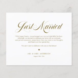 Elegant, fetstil, Ny gifta-kort för guld