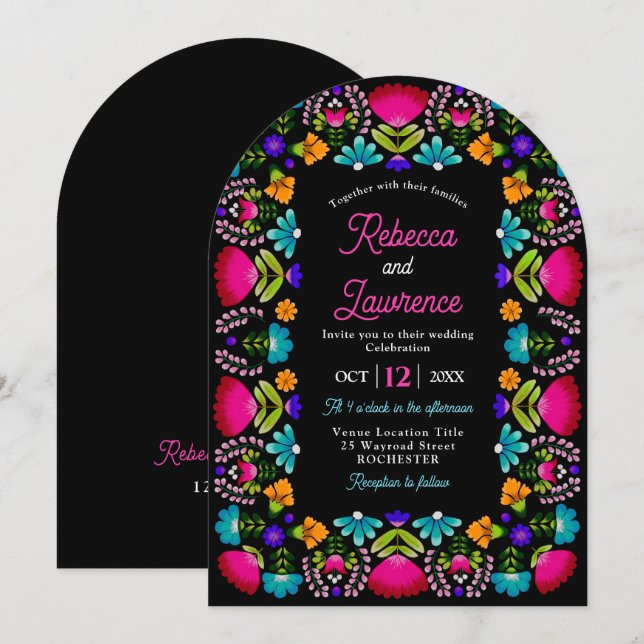 Elegant Fiesta Arch bröllopsinbjudningar Inbjudningar (Fram/baksida)
