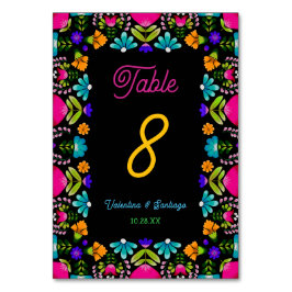 Elegant fiesta bröllop bordsnummer