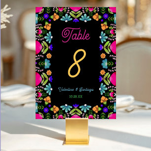 Elegant fiesta bröllop bordsnummer
