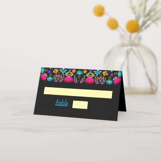 Elegant fiesta bröllop placeringskort (Framsida)