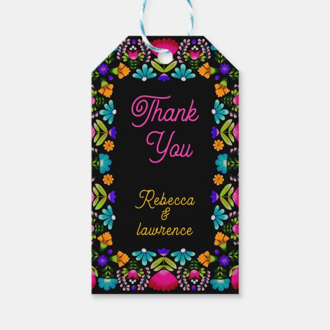 Elegant fiesta bröllop presentetikett (Framsidan)