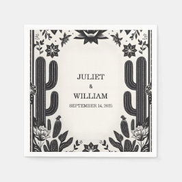 Elegant Fiesta Cactus Blommigt Mexikanska Bröllop Pappersservett