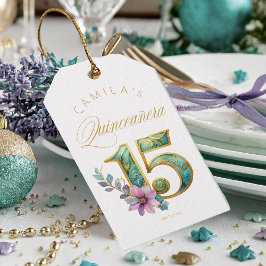 Elegant Fiesta Quinceanera nummer 15 ID1029 Presentetikett