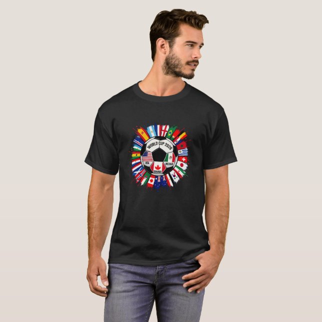 Elegant FIFA VM 2026 Basic Mörk T Shirt (Hel framsida)