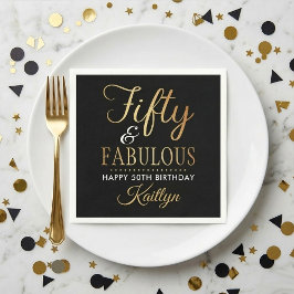Elegant Fifty and Fabulous! 50th Birthday Party Pappersservett